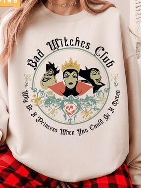 Bad Witches Club Graphic Crewneck Sweatshirt - Cream